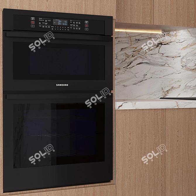 Modern Samsung Kitchen Appliance Set 3D model image 3