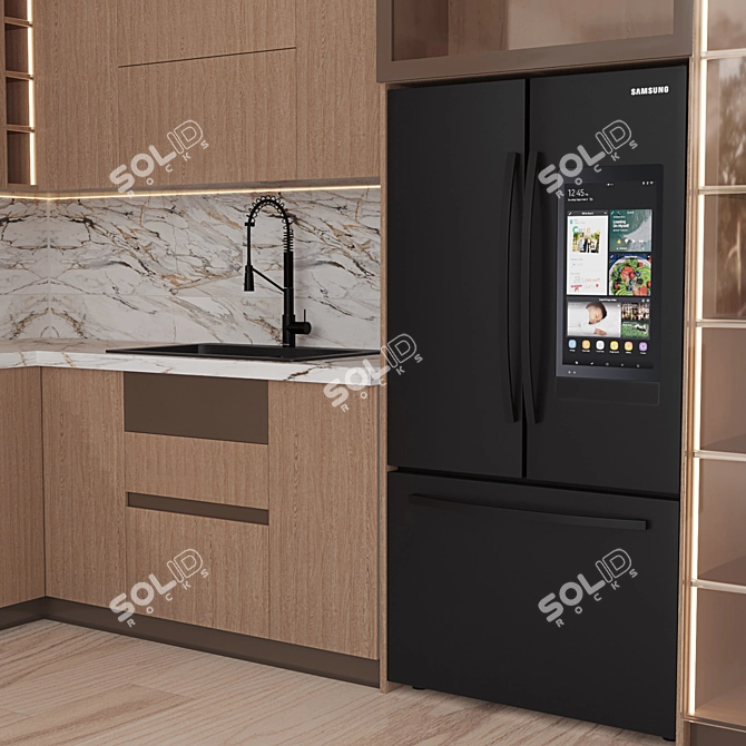 Modern Samsung Kitchen Appliance Set 3D model image 4