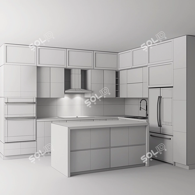 Modern Samsung Kitchen Appliance Set 3D model image 6