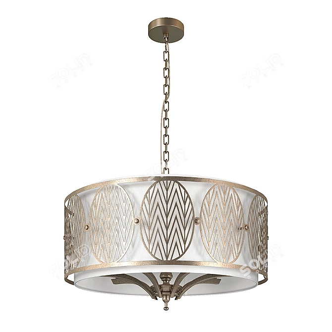 Elegant Rive Leaf Chandelier 3D model image 1