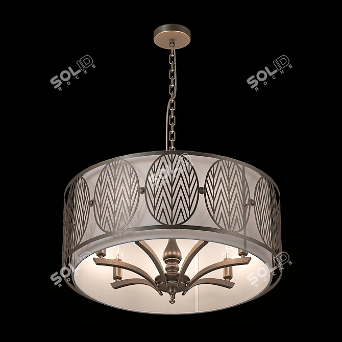 Elegant Rive Leaf Chandelier 3D model image 2