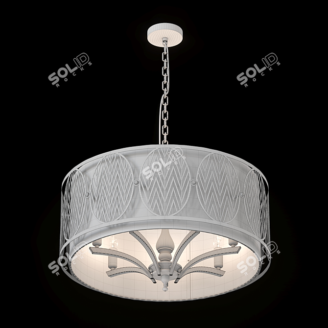 Elegant Rive Leaf Chandelier 3D model image 3