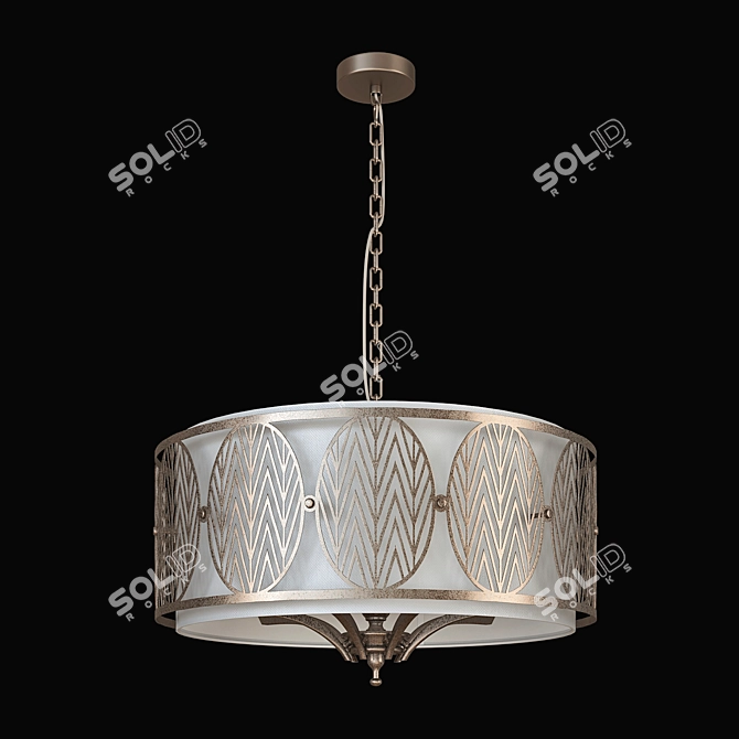 Elegant Rive Leaf Chandelier 3D model image 4