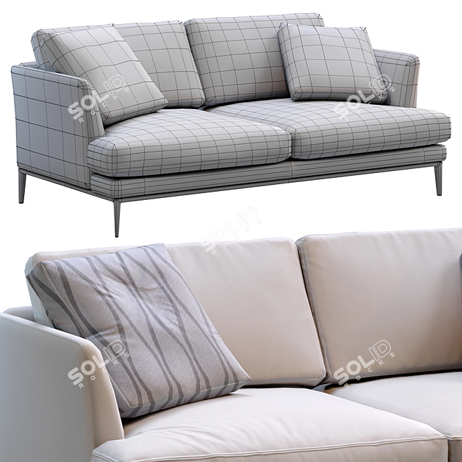 Elegant Alivar Portofino Sofa Model 3D model image 5