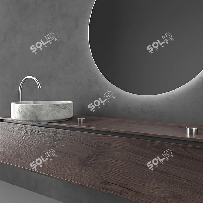 Modern Bathroom Set 3D Model 3D model image 2