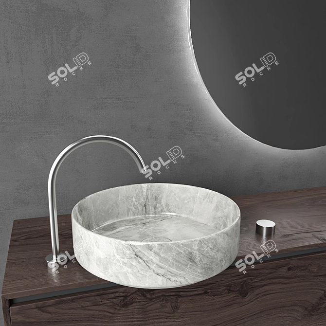 Modern Bathroom Set 3D Model 3D model image 3