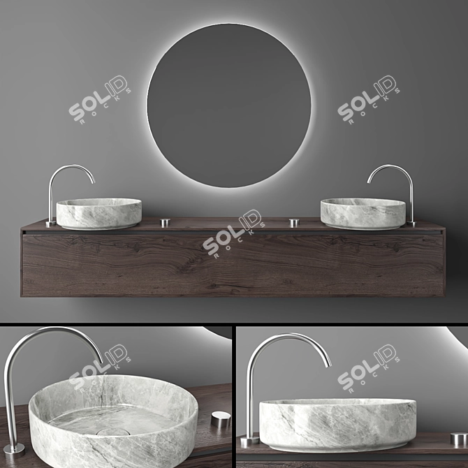 Modern Bathroom Set 3D Model 3D model image 7