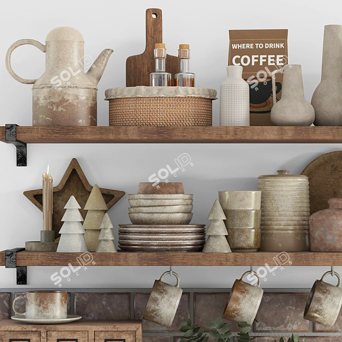 Exquisite Decorative Set for VRAY 3D model image 2