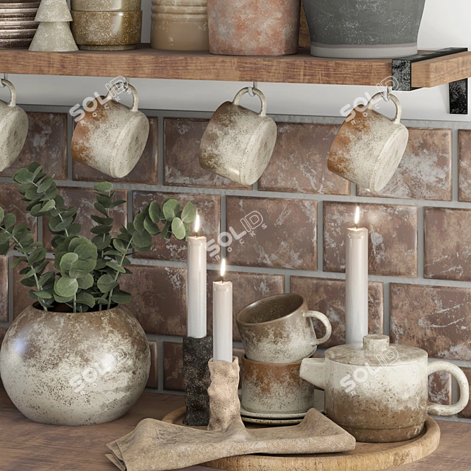 Exquisite Decorative Set for VRAY 3D model image 4