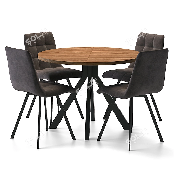 AERO Osaka Dining Set Eclectic 3D model image 1