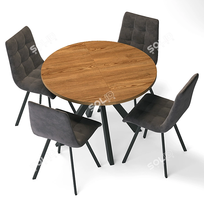 AERO Osaka Dining Set Eclectic 3D model image 2