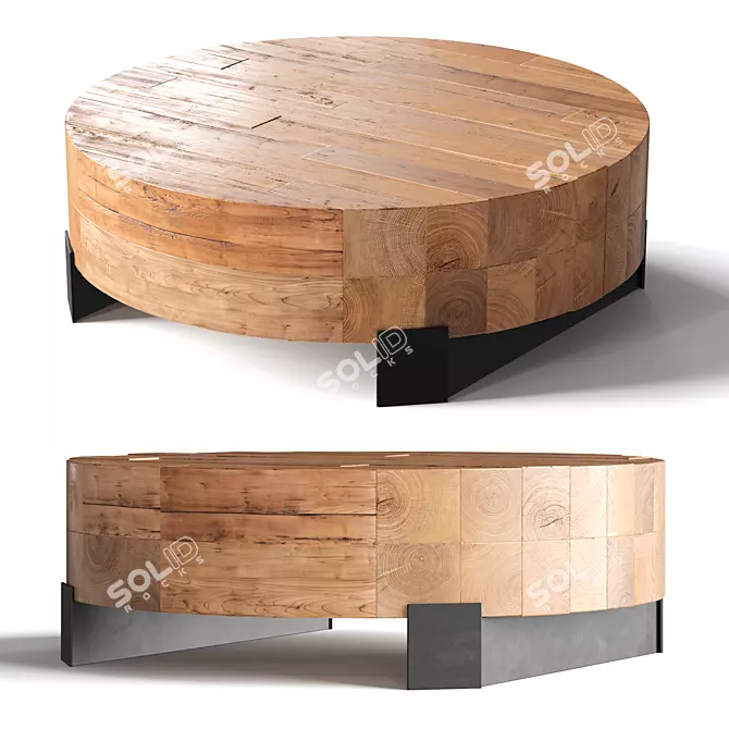 Teak Beam Coffee Table 3D model image 1