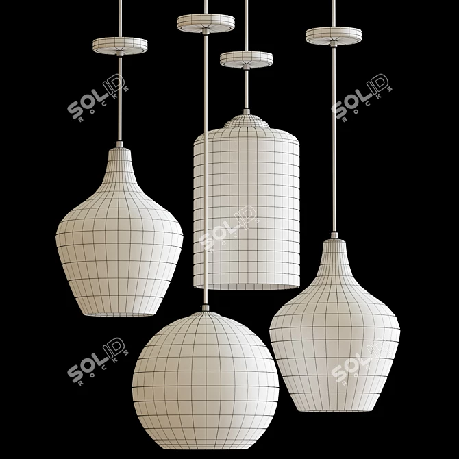 Multi-Reflection Pendant Lamp - Elegant Lighting 3D model image 7