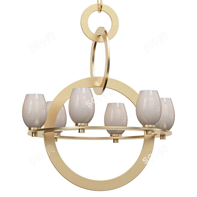 Elegant 28-Inch 6-Light Chandelier 3D model image 1