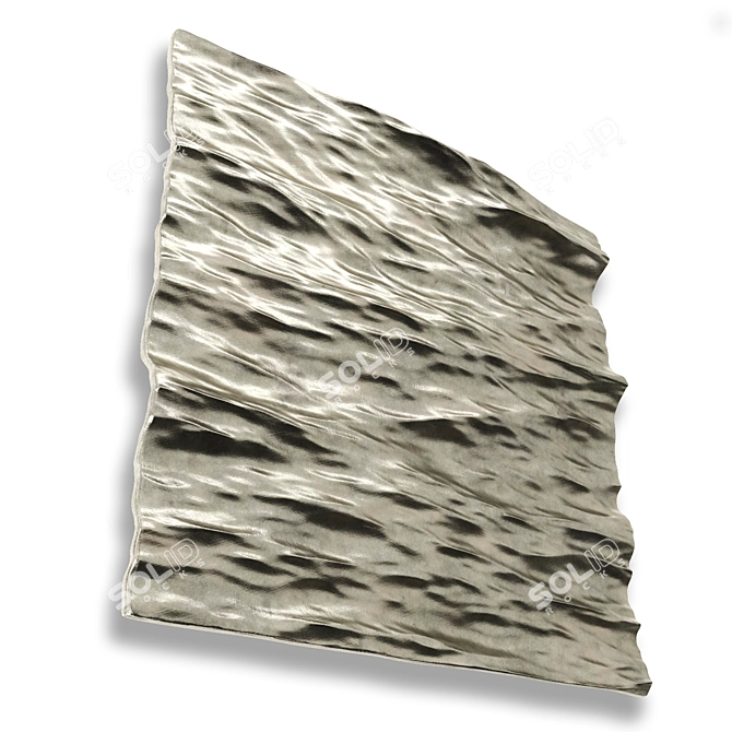  Serene Metal Water Panel 3D model image 5