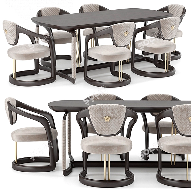 Luxury Versace Home Chair Table 3D model image 1