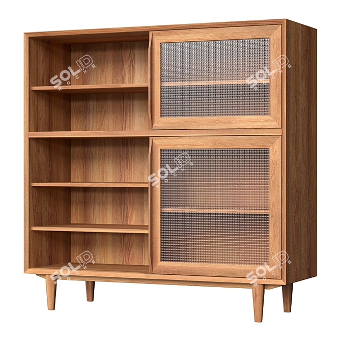 Scandinavian Buffet with Glass Insets 3D model image 5