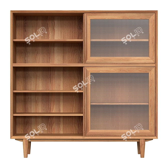 Scandinavian Buffet with Glass Insets 3D model image 1