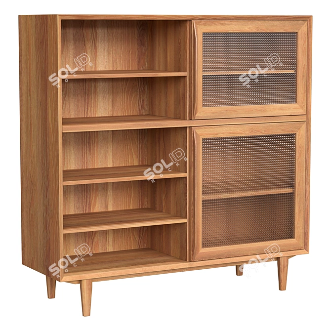 Scandinavian Buffet with Glass Insets 3D model image 3