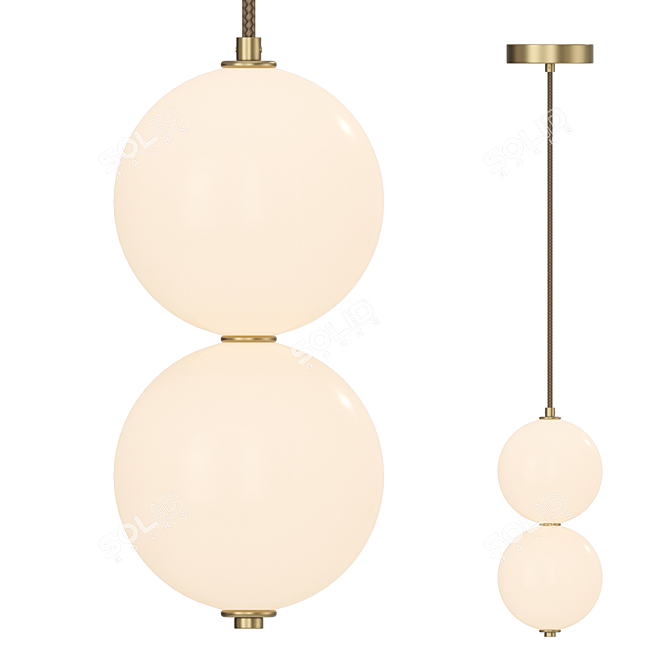 Sphere Glass Designer Floor Lamp 3D model image 2