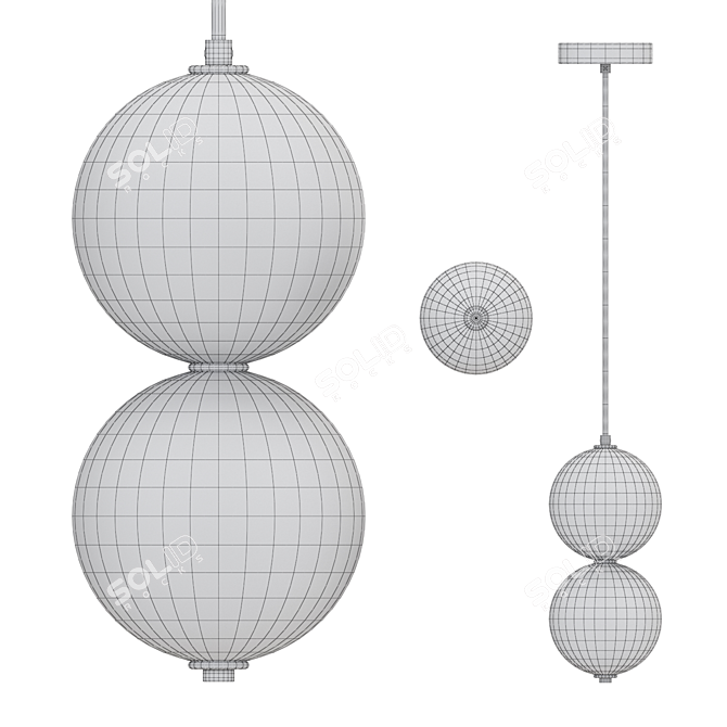 Sphere Glass Designer Floor Lamp 3D model image 3