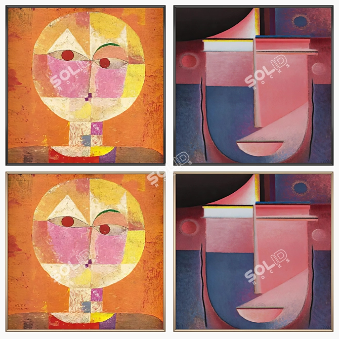 Wall Art Set with Frame Options 3D model image 2