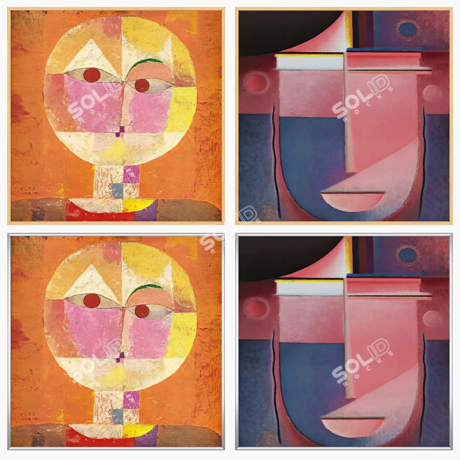 Wall Art Set with Frame Options 3D model image 3