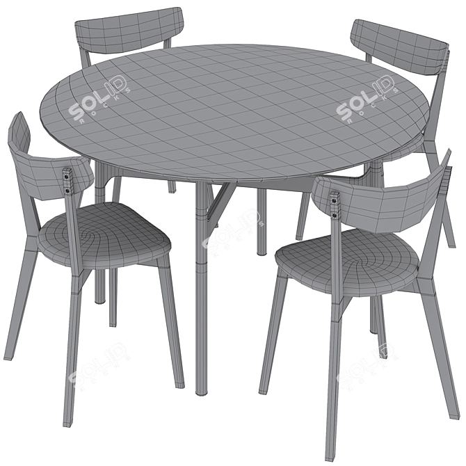 Rowico Home Colton Black Dining Set 3D model image 5