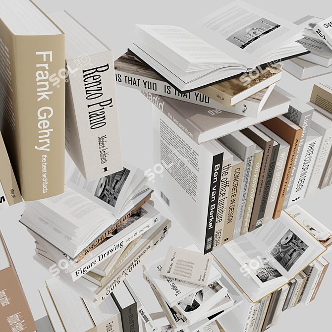 Diverse Book Collection Set 6 3D model image 2