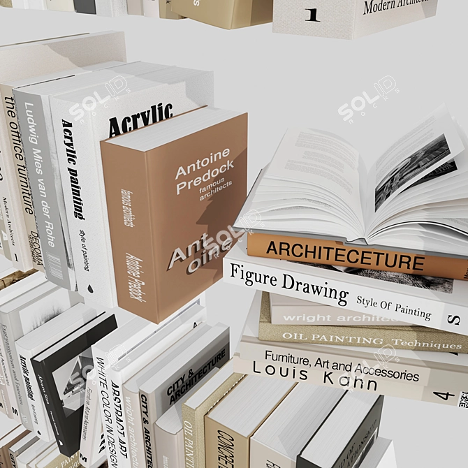 Diverse Book Collection Set 6 3D model image 3