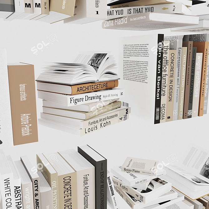 Diverse Book Collection Set 6 3D model image 5
