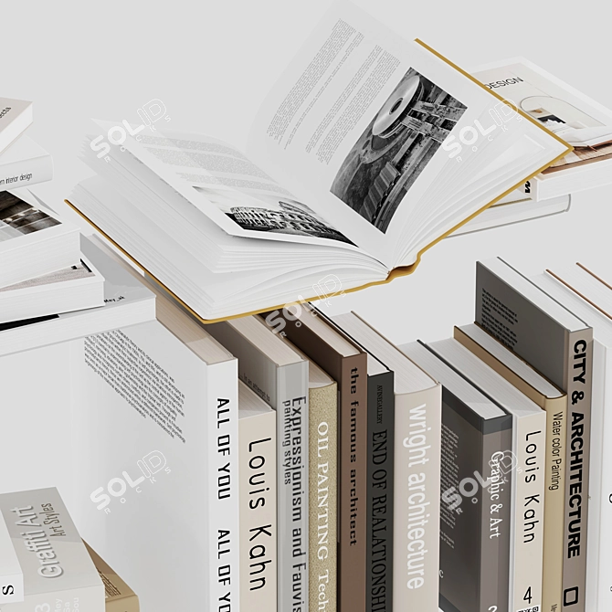 Diverse Book Collection Set 6 3D model image 6