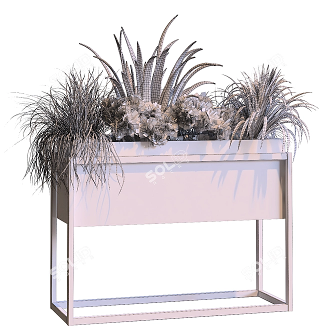 Modern Interior Plant Box Set 3D model image 6