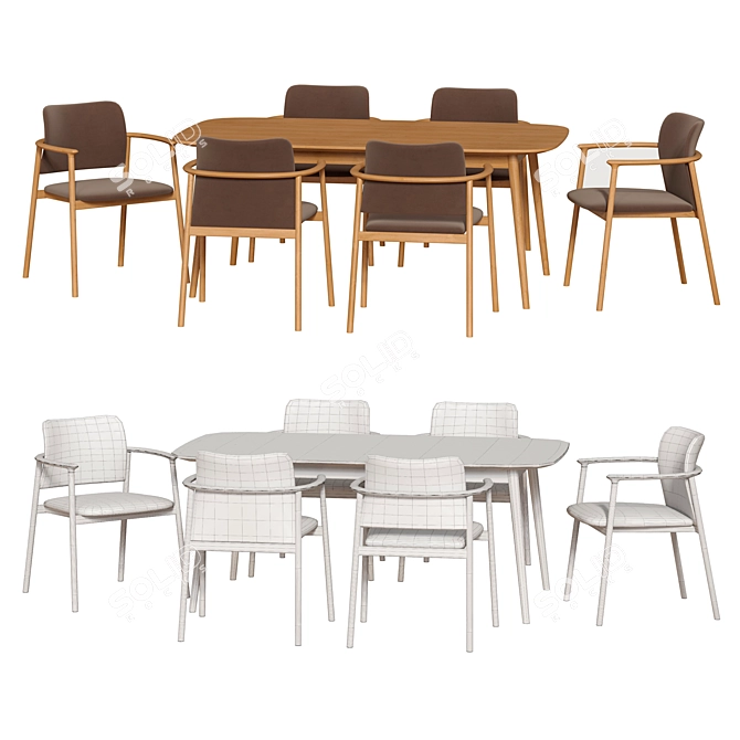 Lord Dining Set 3D Model 3D model image 2