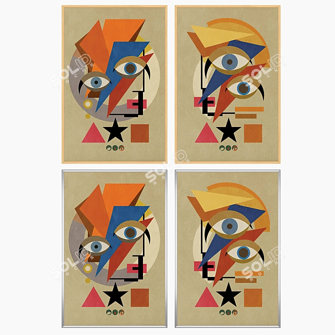 Artwork Set with Multiple Frames 3D model image 3