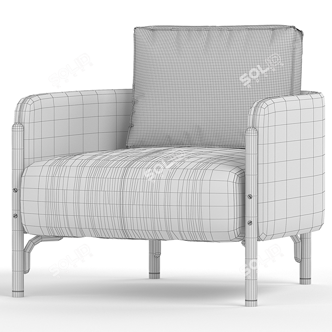 Modern Wiener JANNIS Armchair Design 3D model image 5