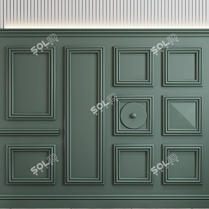 Elegant modern wall decor design 3D model image 1