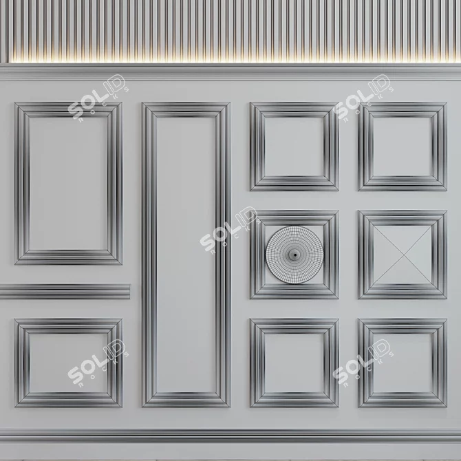 Elegant modern wall decor design 3D model image 2