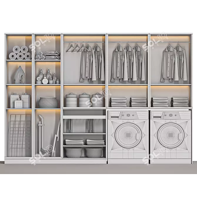 Organized Laundry Set 3D Models 3D model image 4