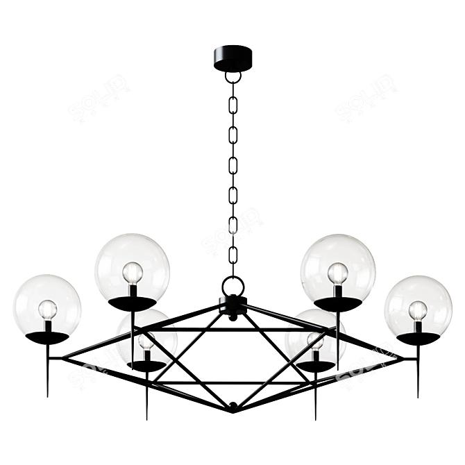 Contemporary Glass Chandelier Light 3D model image 1