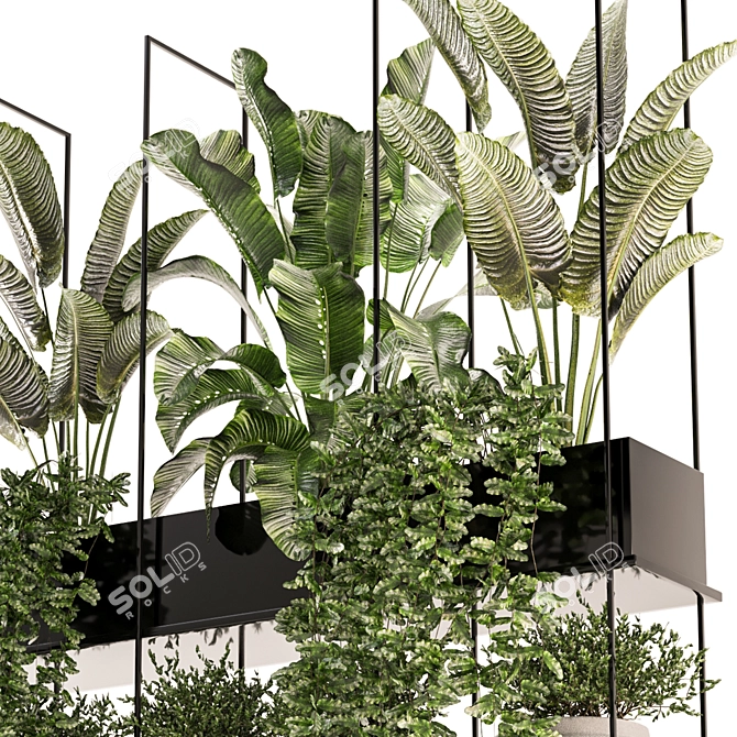 Metal Box Set of Hanging Plants 3D model image 4