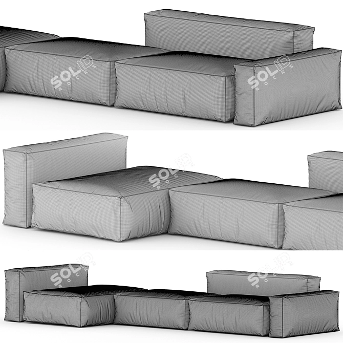 Modern Slimline BOCA NAVI Sofa 3D model image 2