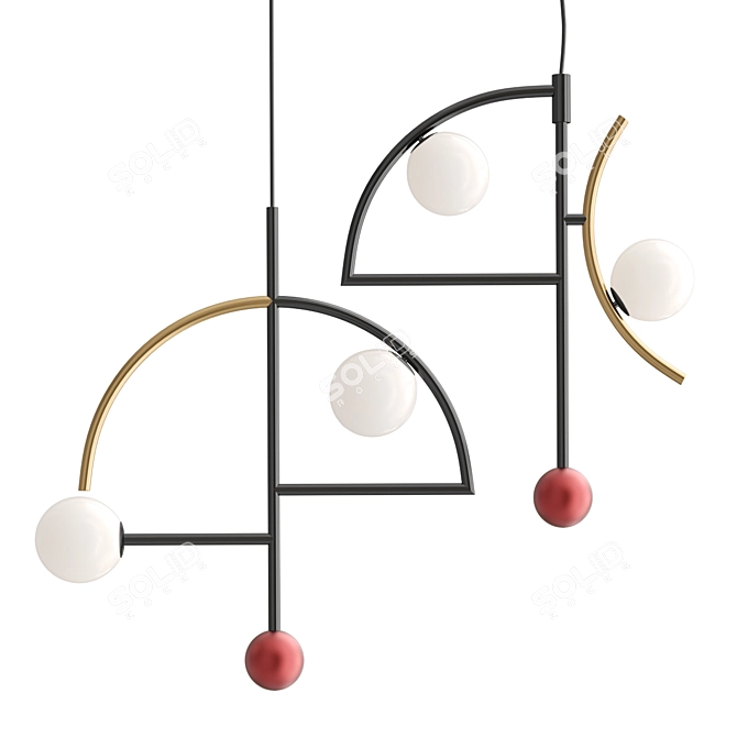 Sophisticated Helio II Pendant Light 3D model image 1