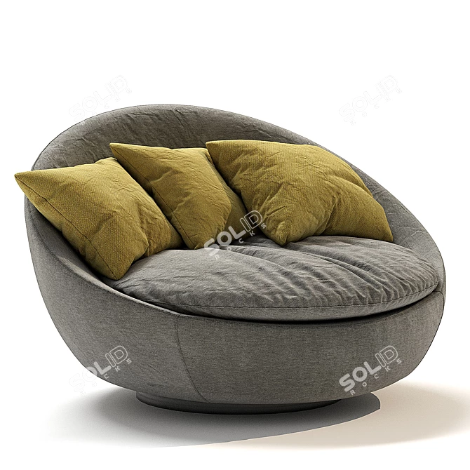 Modern Chic Armchair Design 3D model image 1