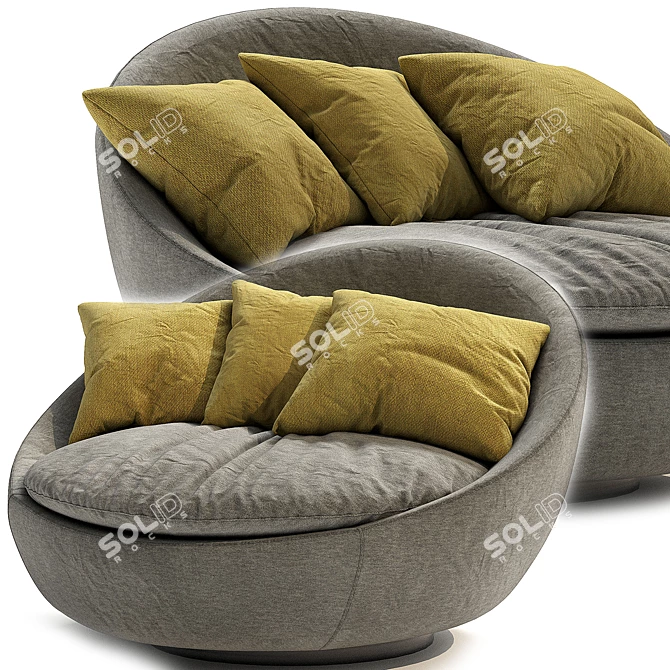 Modern Chic Armchair Design 3D model image 3