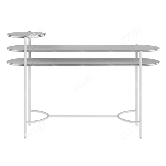 SANTANA Console Table: Wood Veneer & Lacquered Metal 3D model image 3
