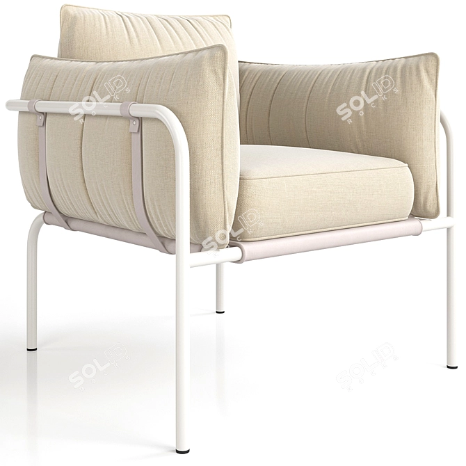 Canvas Arm Chair Howell 3D 3D model image 1