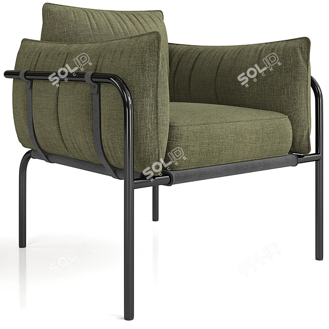 Canvas Arm Chair Howell 3D 3D model image 2