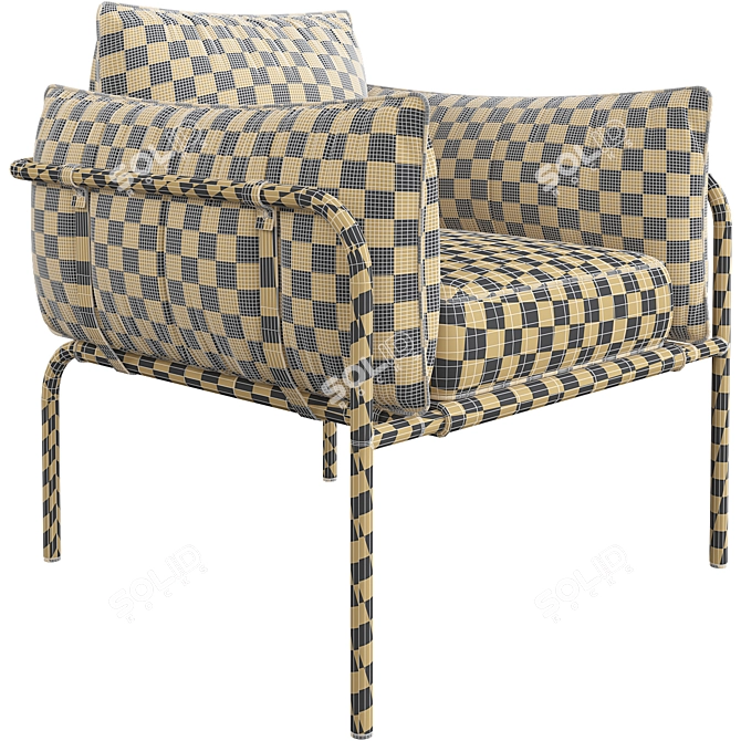 Canvas Arm Chair Howell 3D 3D model image 4