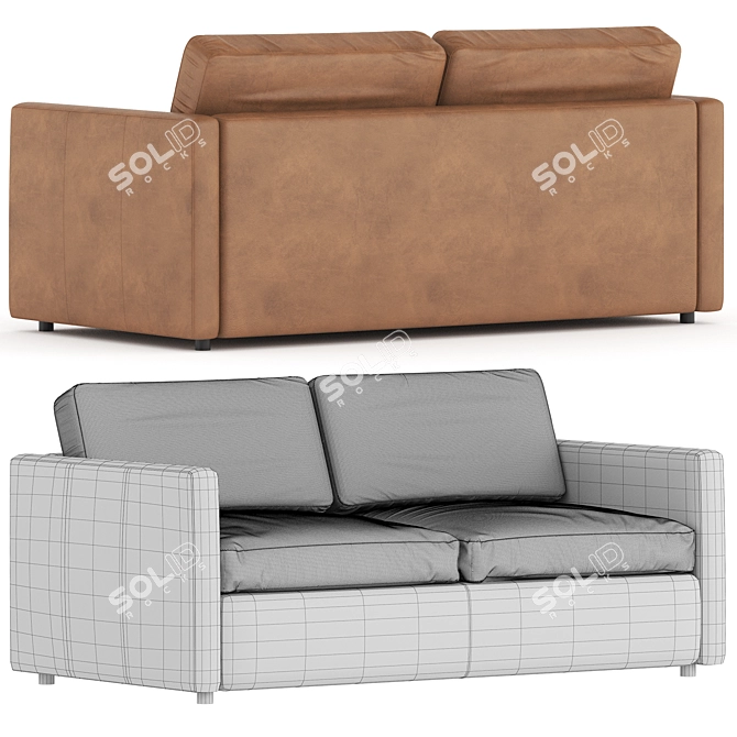 Modern Leather Sofa 2017 V-Ray 3D model image 2